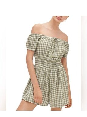 American Eagle Gingham Romper